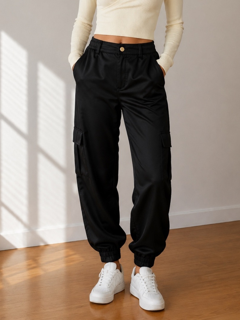 Zara Satin Joggers Size XS